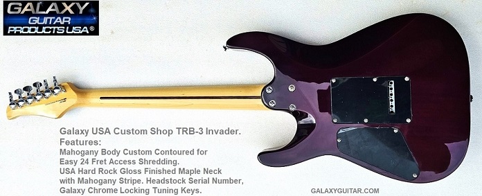 Galaxy USA Custom Shop TRB-3 Invader Purple Burst rear view