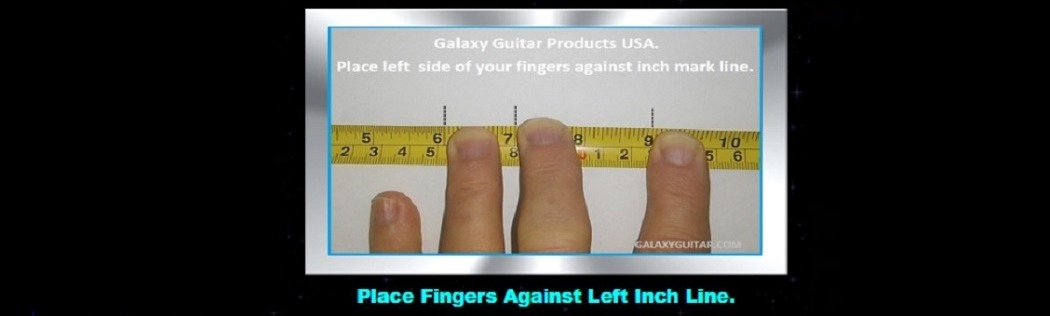 Place left side of your fingers against the inch mark line