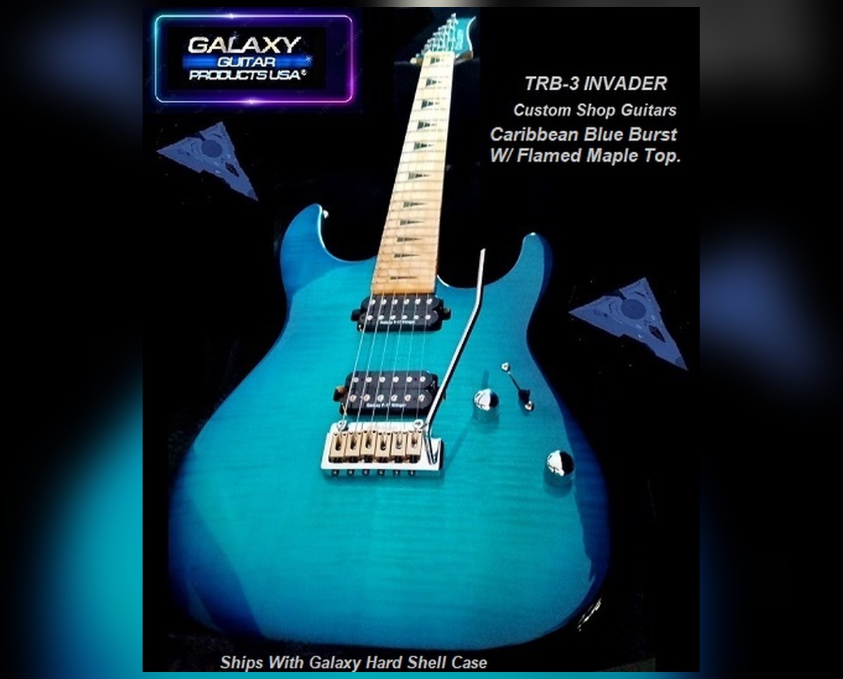 TRB-3 Invader Caribbean Blue Burst with flamed maple top